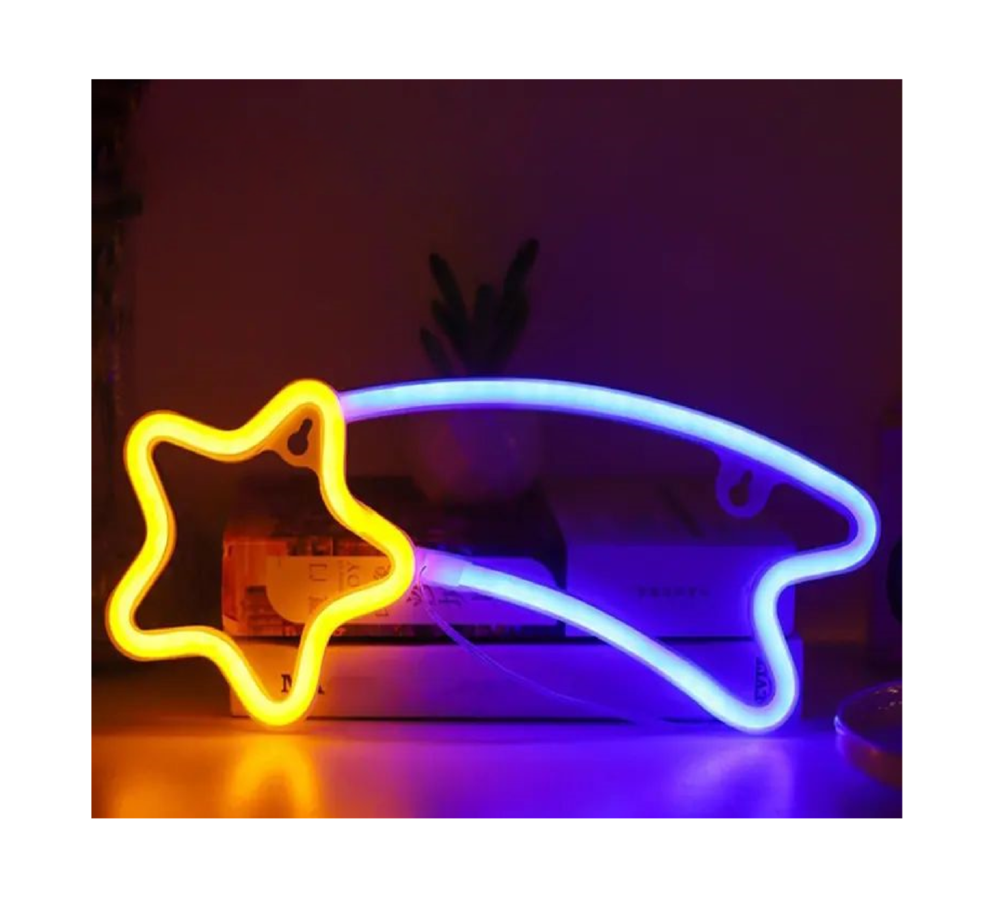 Night Light Meteor Neon Sign Lamp Non-Glow Led Desk Ornament Unique ...