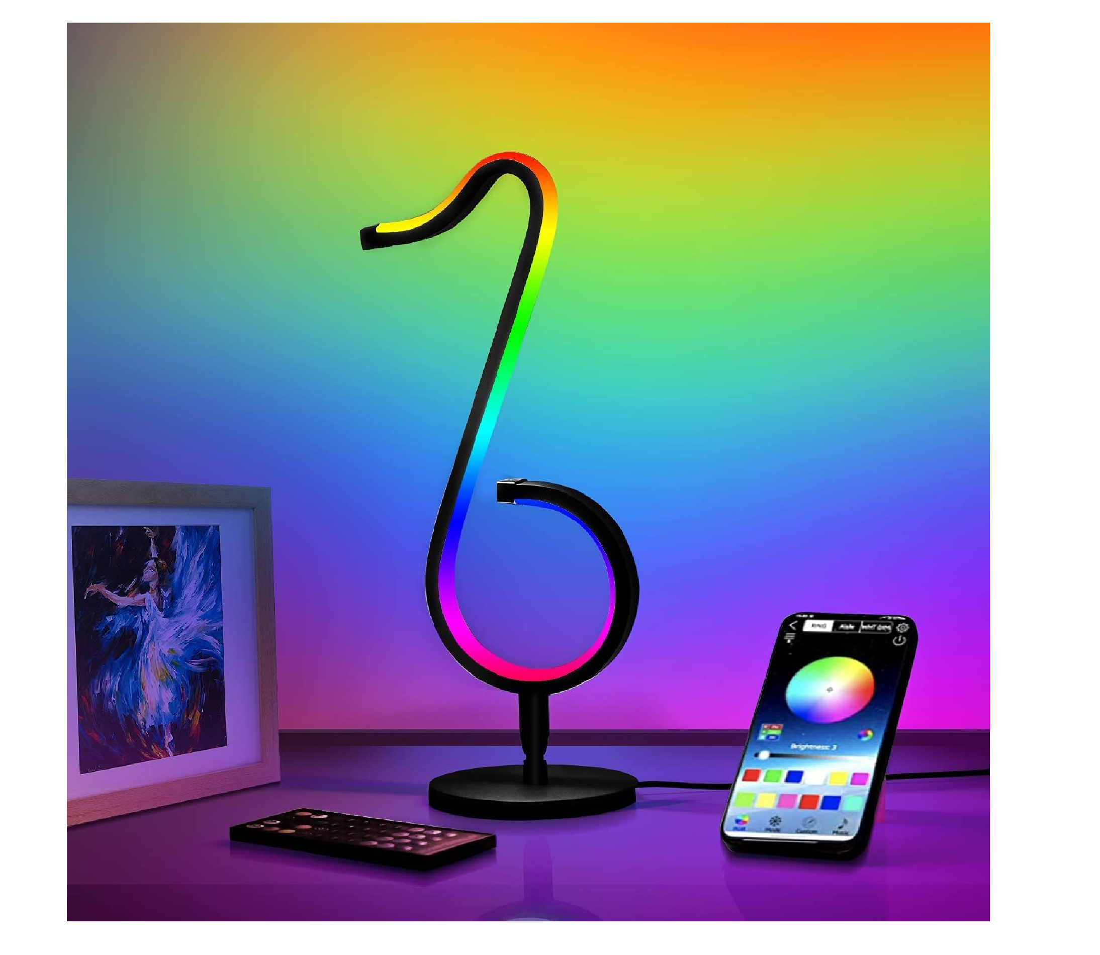Musical Note Table Lamp RGB Lamps 16 Million Color - CS Net Games
