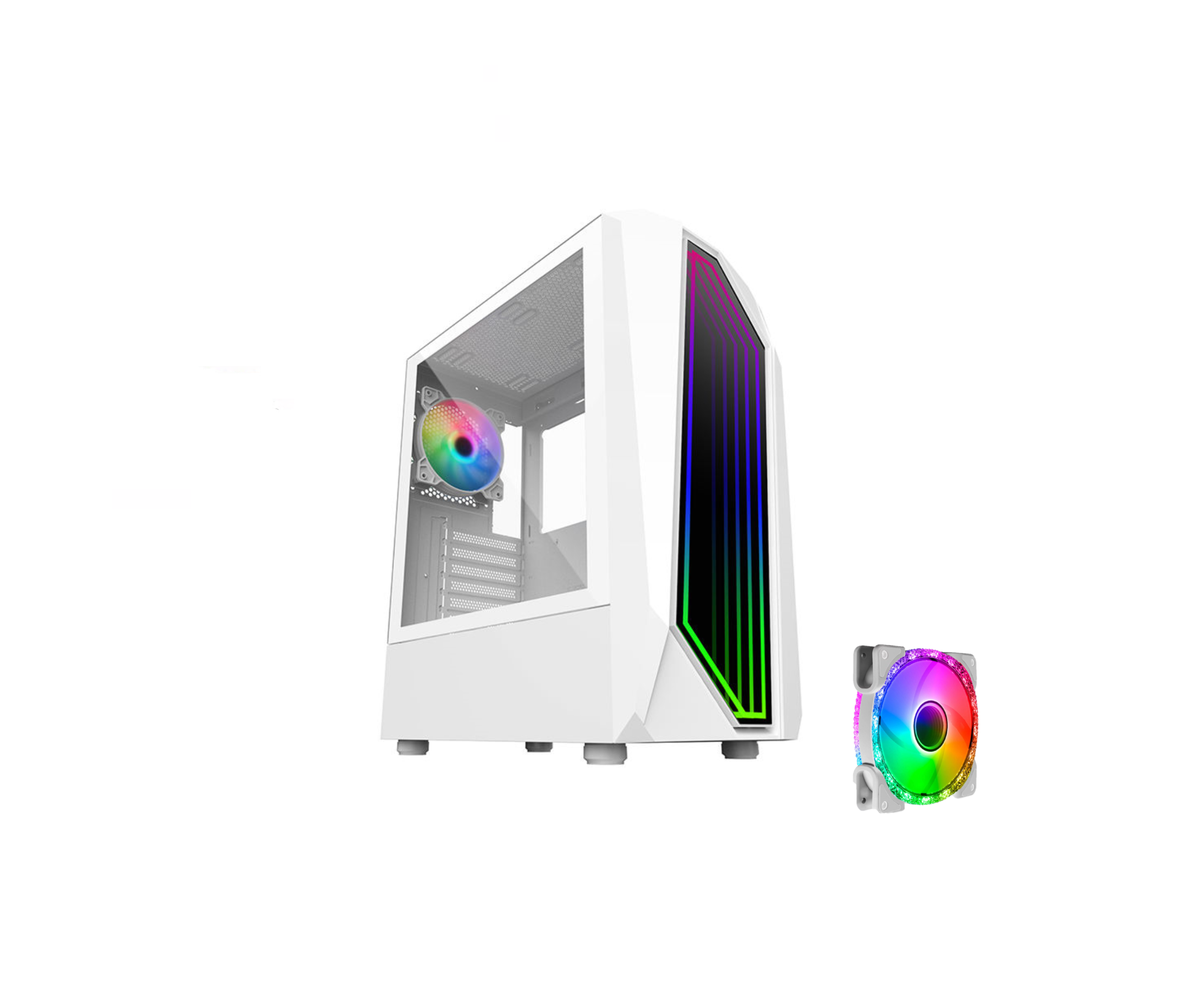RUIX X5 4 Fans Case Gaming - White - CS Net Games