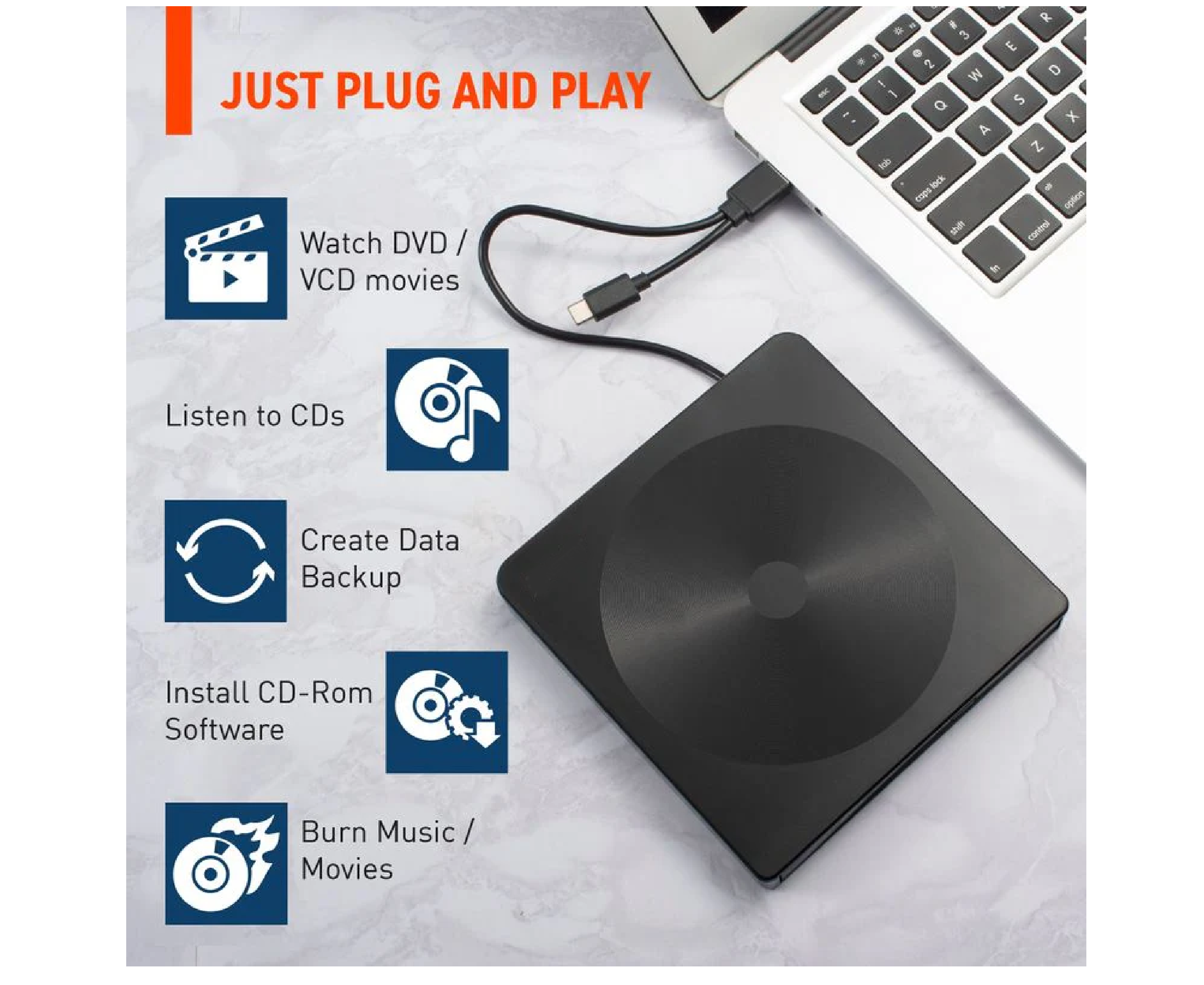 Pop-Up Mobile External DVD-RW USB 3.0 & Type C - CS Net Games