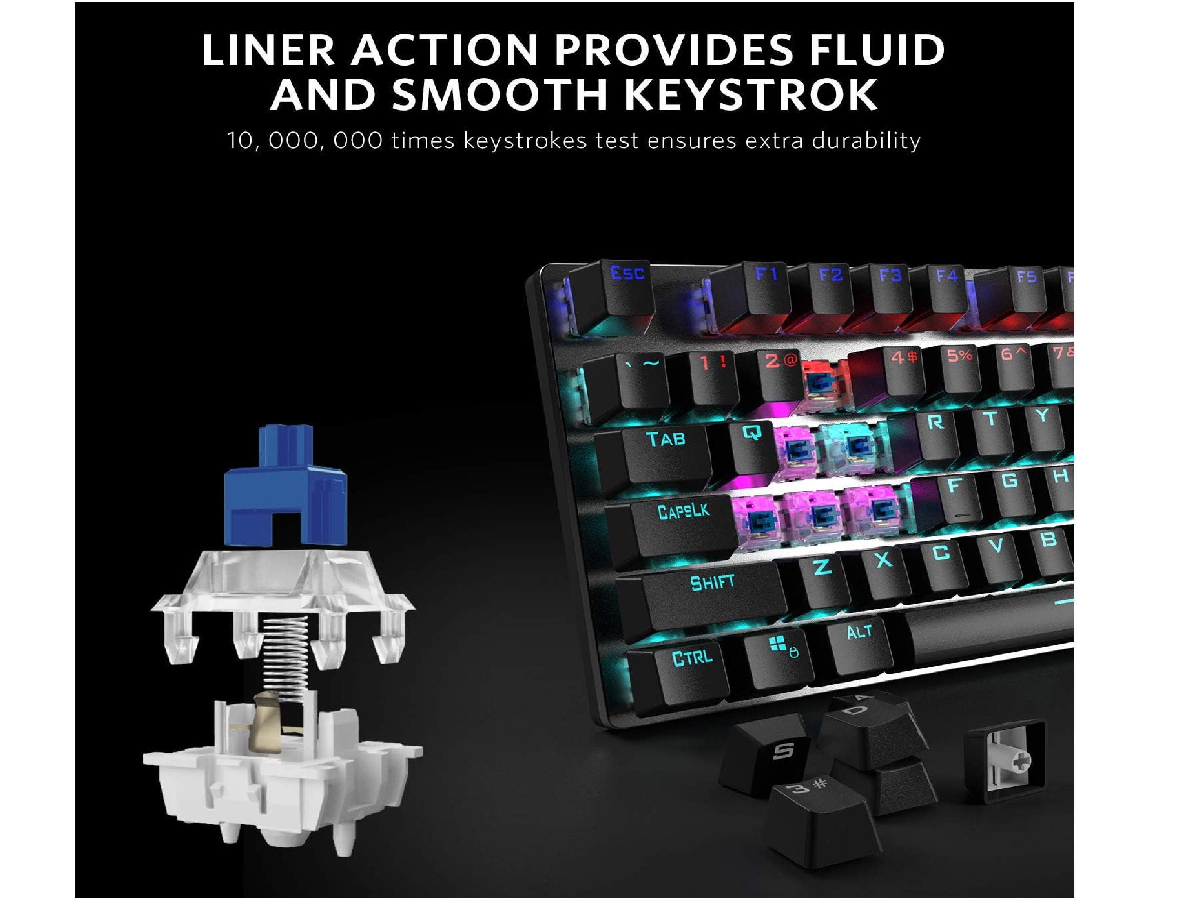 Fiodio F2068 Mechanical Gaming Keyboard Blue Switch CS Net Games