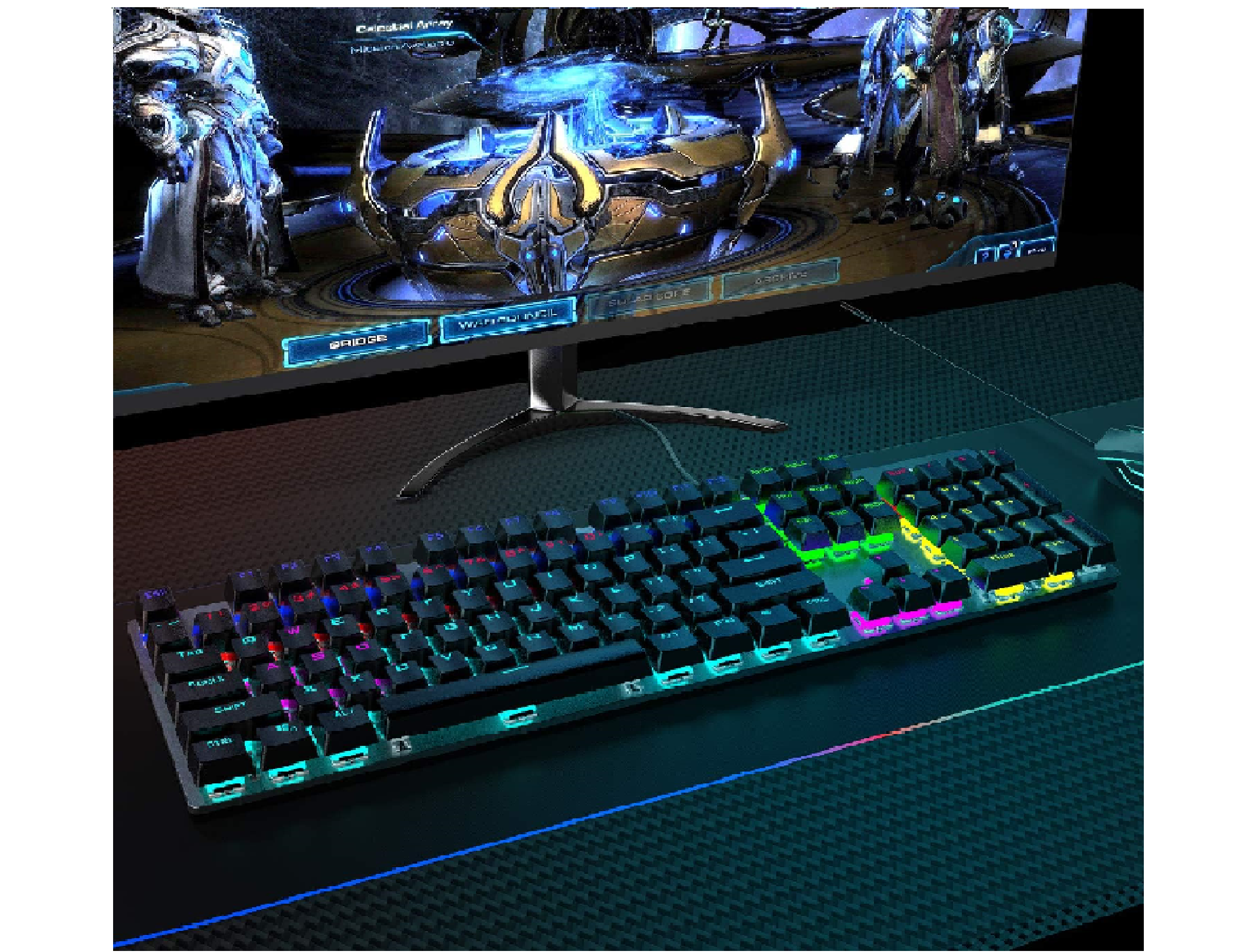 Fiodio F2068 Mechanical Gaming Keyboard Blue Switch CS Net Games