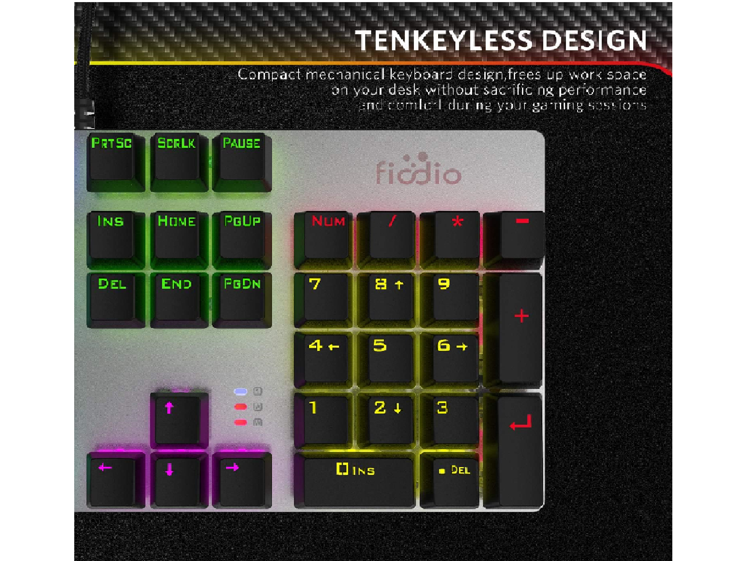 Fiodio F2068 Mechanical Gaming Keyboard Blue Switch CS Net Games