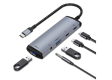 Adapter 5 IN 1 USB C to 3.5mm Headphone and Charger Adapter - Black-Gray